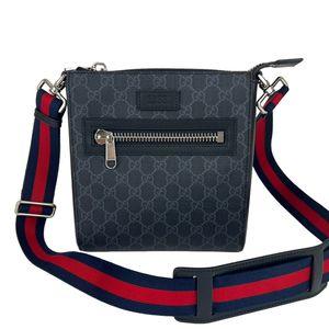 ショルダーバッグ 新品未使用 GUCCI グッチ GG スプリーム ブラック/グレー スモール メッセンジャーバッグ ショルダーバック 523599