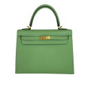 ケリー 新品未使用 HERMES エルメス Kelly25 ケリー25 Vert criquet ヴェールクリケット Epsom エプソン GHW ゴールド金具 U刻 2wayバッグ ショルダーバッグ