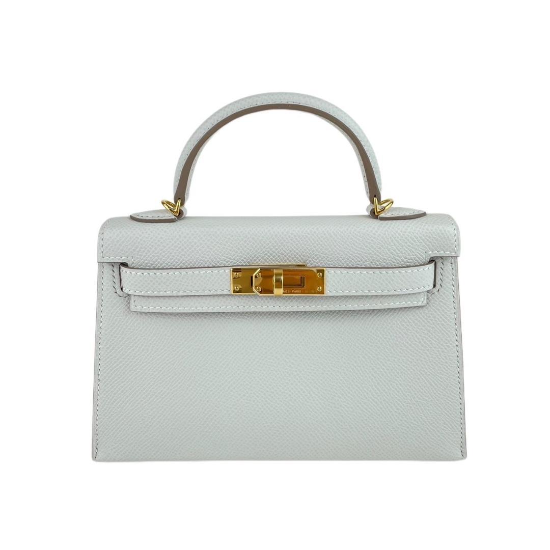 ケリー 新品未使用 HERMES エルメス Mini kelly ミニケリー Gray pearl グリパール Epsom エプソン GHW ゴールド金具 B刻 2wayバッグ ショルダーバッグ