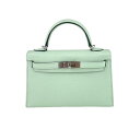 ケリー 新品未使用 HERMES エルメス Mini kelly ミニケリー Vert fizz ヴェールフィズ Epsom エプソン PHW シルバー金具 B刻 2wayバッグ ショルダーバッグ