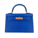 ケリー 新品未使用 HERMES エルメス Mini kelly ミニケリー Blue royal ブルーロイヤル Chevre シェーブル GHW ゴールド金具 B刻 2wayバッグ ショルダーバッグ