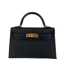 ケリー 新品未使用 HERMES エルメス Mini kelly ミニケリー Black ブラック GHW ゴールド金具 Epsom エプソン U刻 レディースバッグ ショルダーバッグ