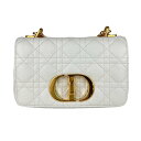 ディオール バッグ（レディース） 新品未使用 ChristianDior クリスチャンディオール MISS CARO ミスカロ White ホワイト GHW ゴールド金具 Lambskin ラムスキン 28-MA-0214 ミニバッグ ショルダーバッグ