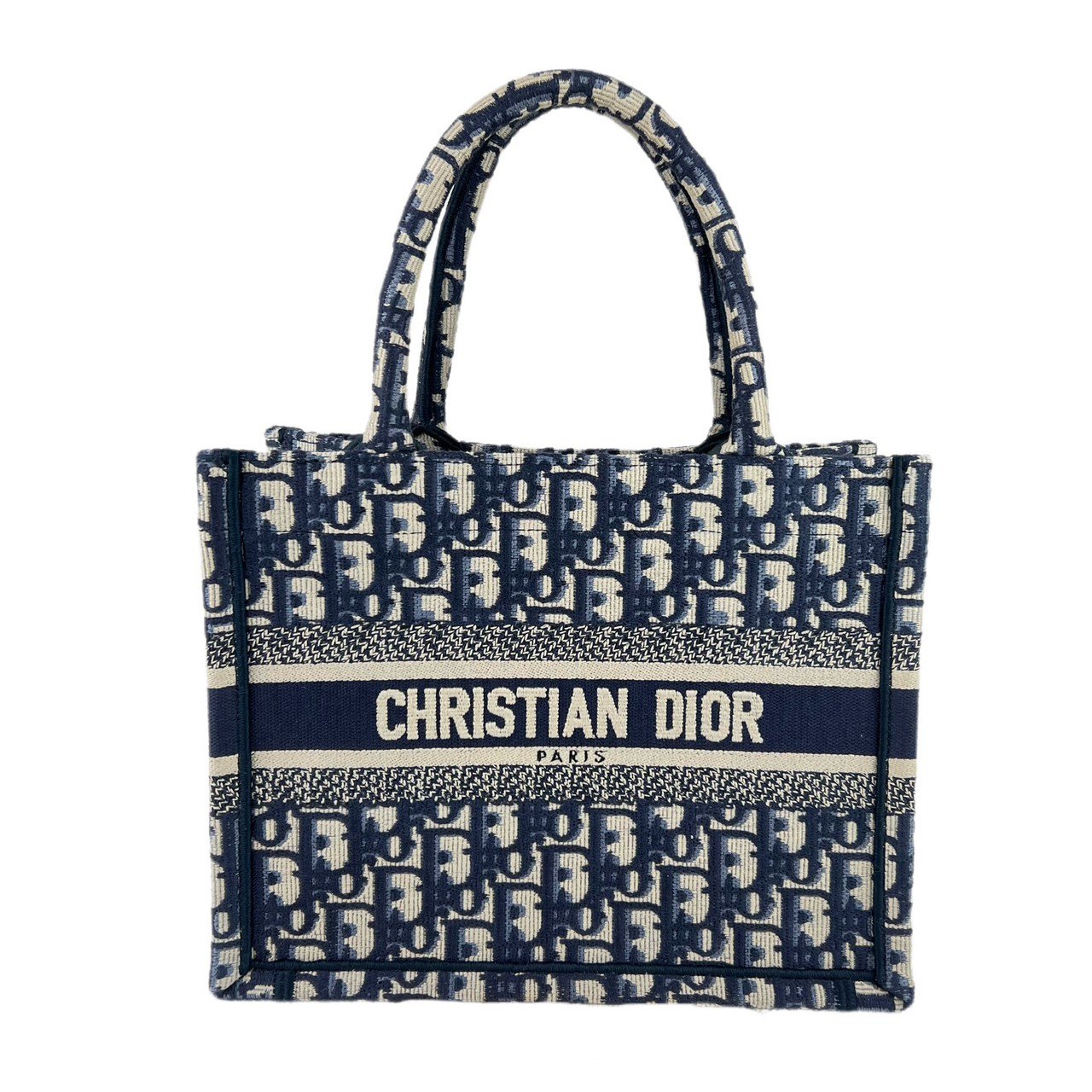 ディオール バッグ（レディース） 新品未使用 Christian Dior クリスチャンディオール Dior Book Tote ディオール ブック トート スモール ブルー エンブロイダリーキャンバス トートバッグ