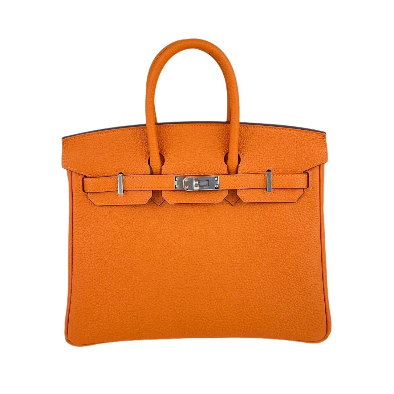 オレンジ 新品未使用 HERMES エルメス Birkin25 バーキン25 Orange オレンジ PHW シルバー金具 Togo トゴ W刻 レディースバッグ ハンドバッグ