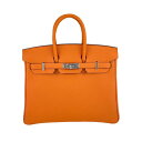 オレンジ 新品未使用 HERMES エルメス Birkin25 バーキン25 Orange オレンジ PHW シルバー金具 Togo トゴ W刻 レディースバッグ ハンドバッグ