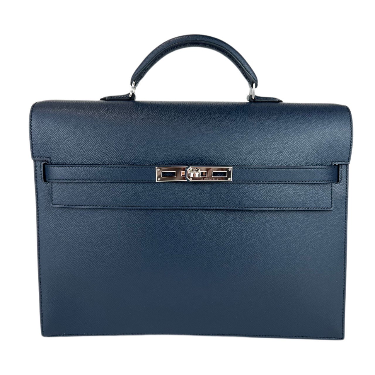 美品 HERMES エルメス Kelly Depeche 34 ケリーデペッシュ 34 Indigo インディゴ PHW シルバー金具 Epsom エプソン Stamp-D D刻印 ビジネスバッグ ブリーフケース 書類バッグ ユニセックス