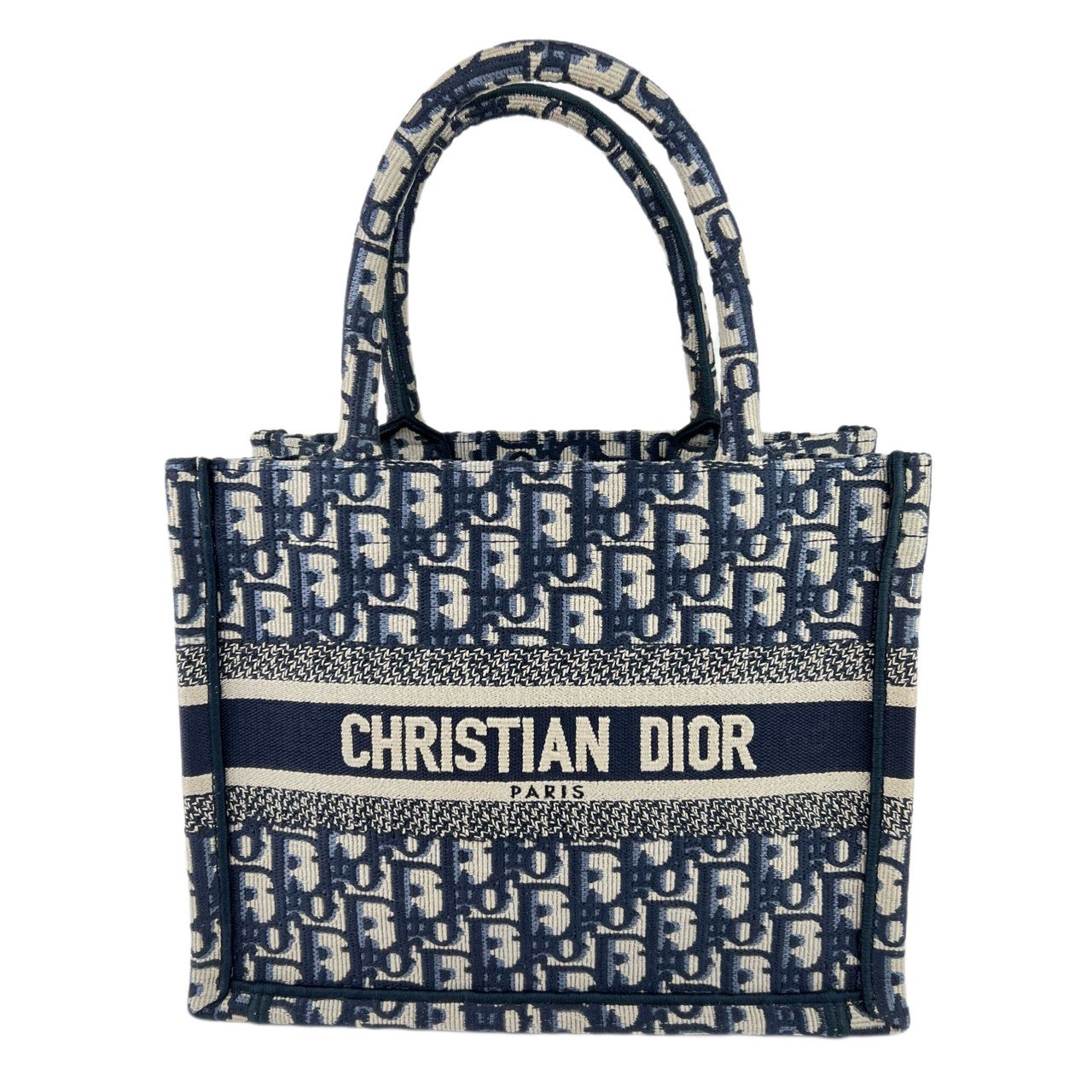 ディオール バッグ（レディース） 新品未使用 Christian Dior クリスチャンディオール Dior Book Tote ディオール ブック トート スモール ブルー エンブロイダリーキャンバス レディースバッグ ハンドバッグ