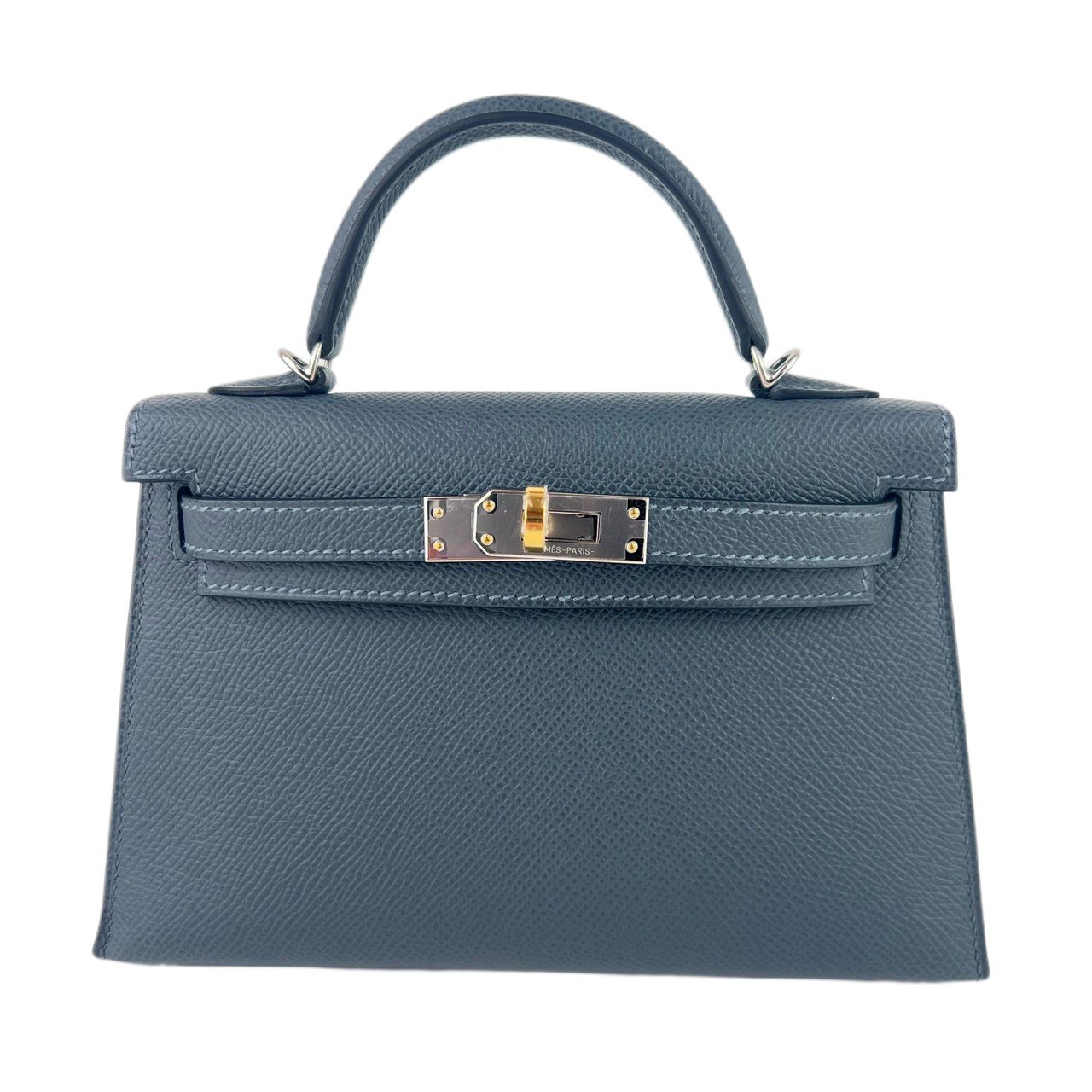 新品未使用 HERMES エルメス Mini kelly ミニケリー Gris misty　グリミスティ electrum hardwear エレクトラム金具 Epsom エプソン Stamp-W W刻印 ショルダーバッグのサムネイル