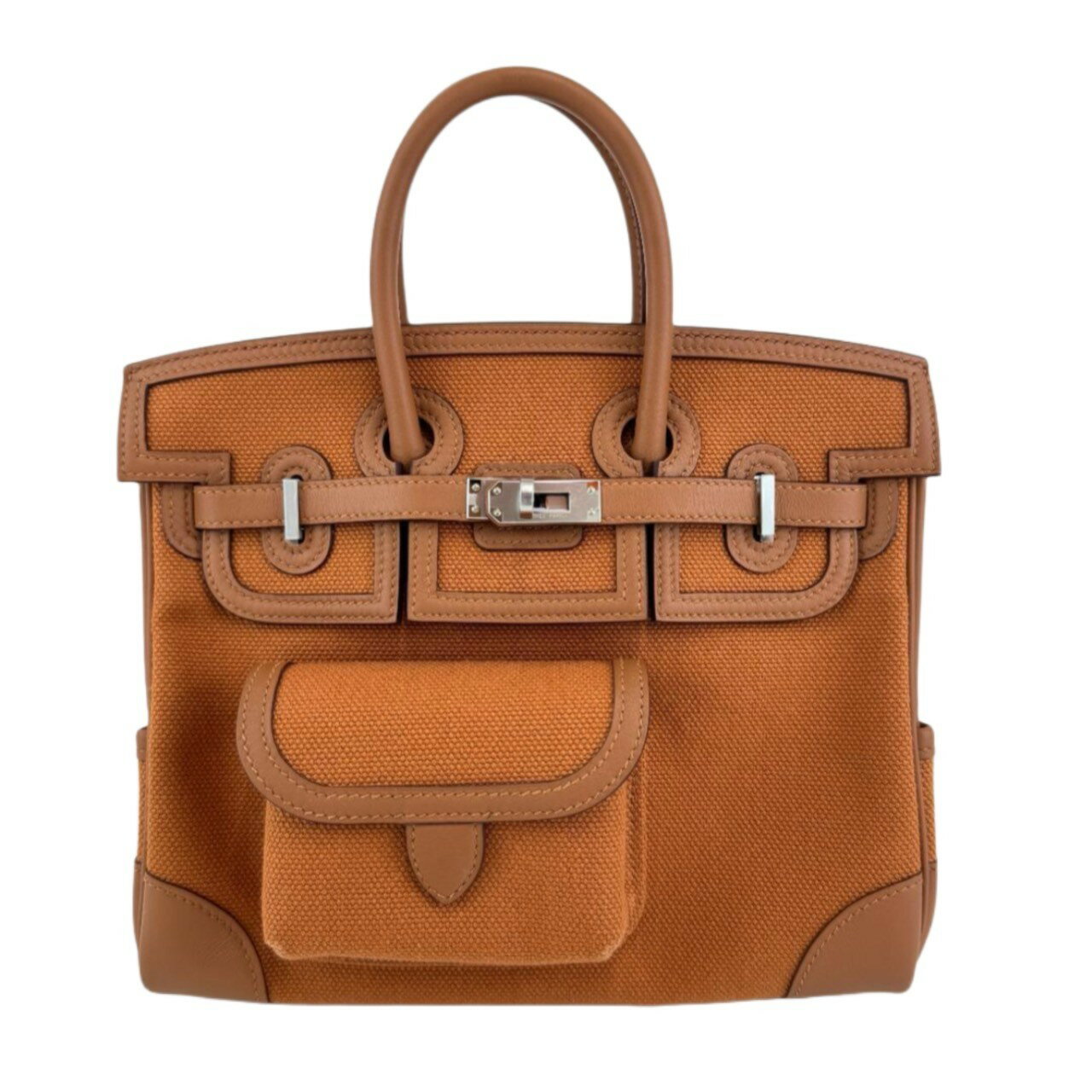 新品未使用 HERMES エルメス Birkin25 cargo バーキン25 カーゴ Gold ゴールド Toile goelan/Swift トワルゴエラン/スイフト PHW シルバー金具 Stamp-W W刻印 ハンドバッグのサムネイル