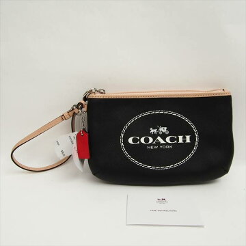 【10/23までポイント5倍】COACHコーチホースアンドキャリッジリストレットミニポーチ【中古】