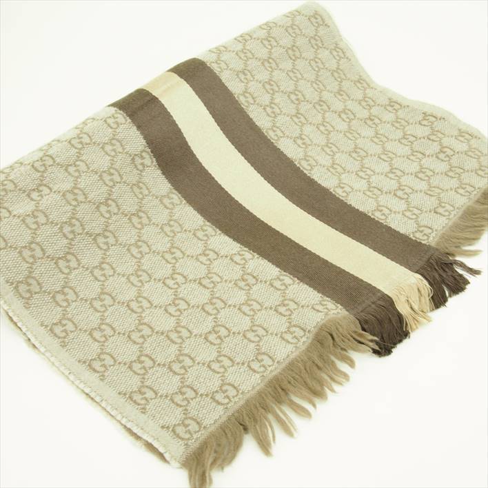 【12/26までP5倍】GUCCIグッチ全面ロゴ柄マフラー【中古】