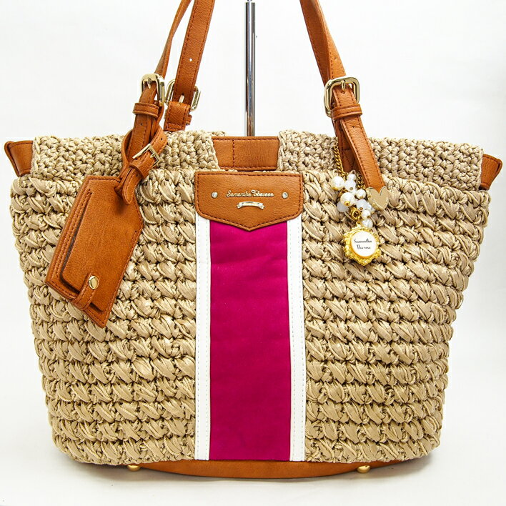 【12/26までP5倍】SamanthaThavasaサマンサタバサアリッサ大フーシャピンクイニシャルチャーム付【中古】