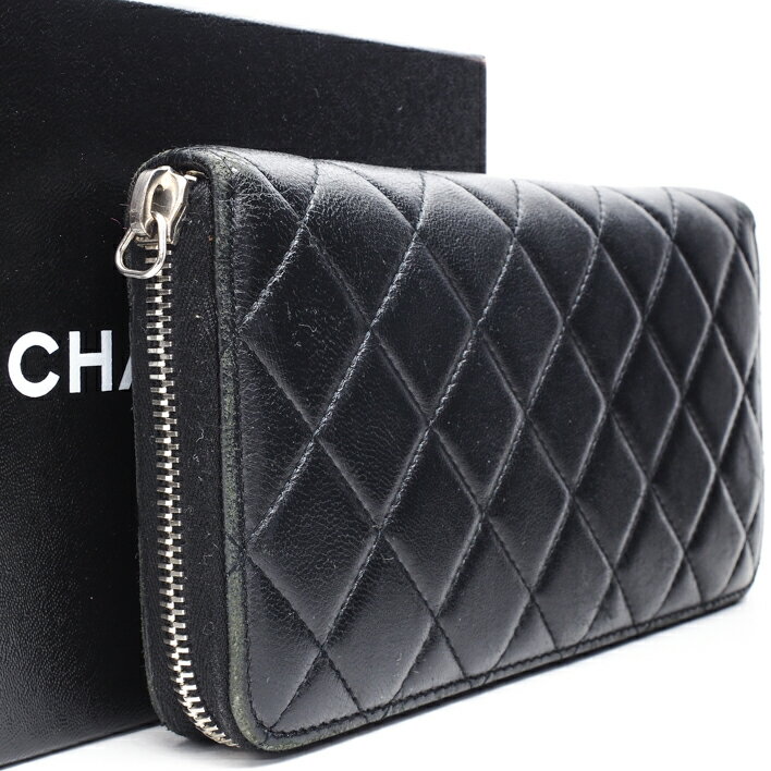 CHANELシャネルマトラッセジップアラウンドウォレット【中古】