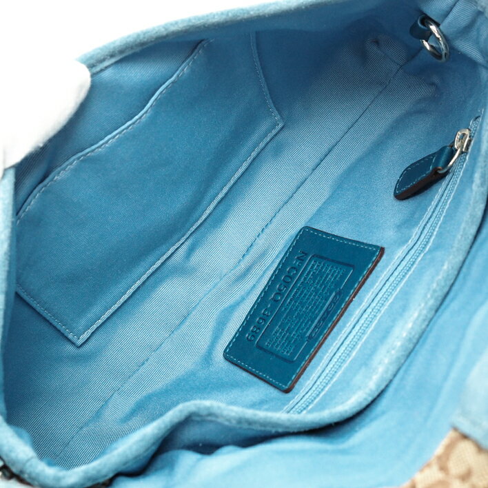 COACH coach semi-shoulder bag signature semi-shoulder bag 3689 canvas × python [beautiful goods] [pre-owned]