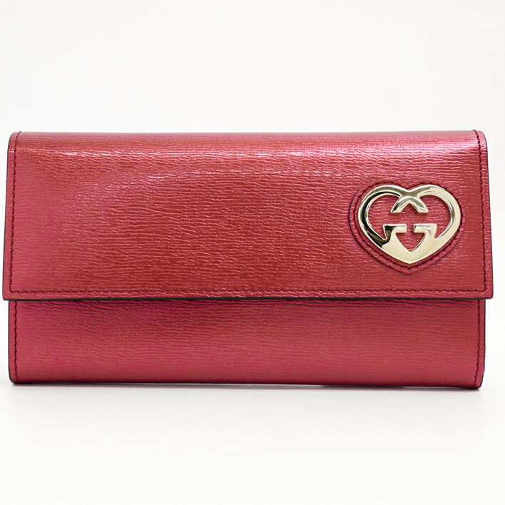 GUCCIグッチ長財布ラブリーハートシェイプインターロッキングG251861レザー【新品・未使用品】【中古】