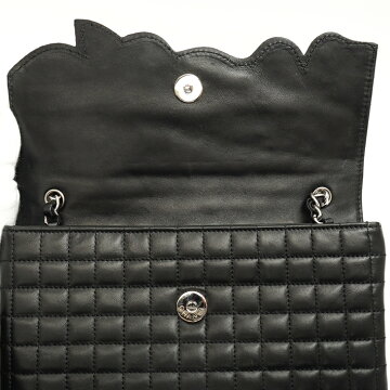 【美品】CHANELシャネルNo5カメリアココマーククローバーチェーンショルダーバッグチョコバーラムスキンレディースバッグショルダーバッグ【中古】