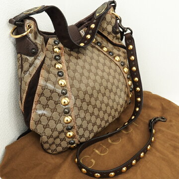 【美品】GUCCIグッチバブーシュカ207300コーティングGGキャンバス×レザー×スエードレディースバッグショルダーバッグ【中古】
