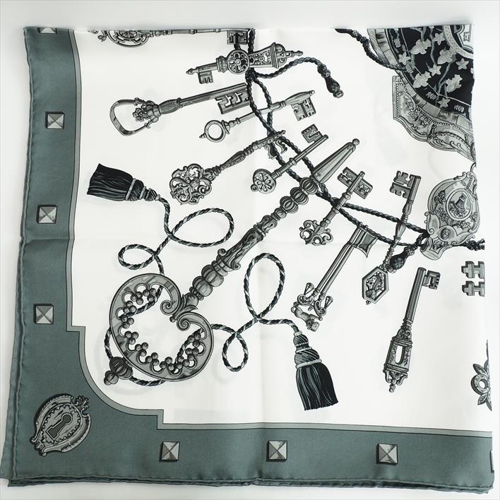 [Almost new] HERMES HERMESLE · Kurekare 90 silk brand miscellaneous goods women's scarf [pre]