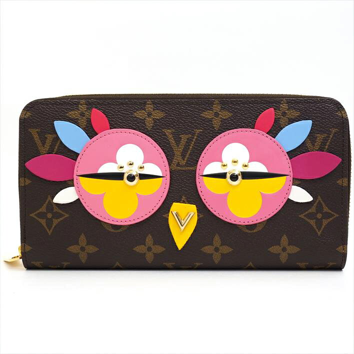 【ほぼ新品】LOUISVUITTONルイヴィトンラブリーバードジッピー・ウォレットモノグラムM62414モノグラムキャンバスレディース財布長財布(小銭入れあり)【中古】