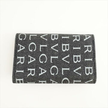 【美品】BVLGARIブルガリ6連キーケースロゴマニアジャガード×レザー財布・バッグ小物キーケース【中古】