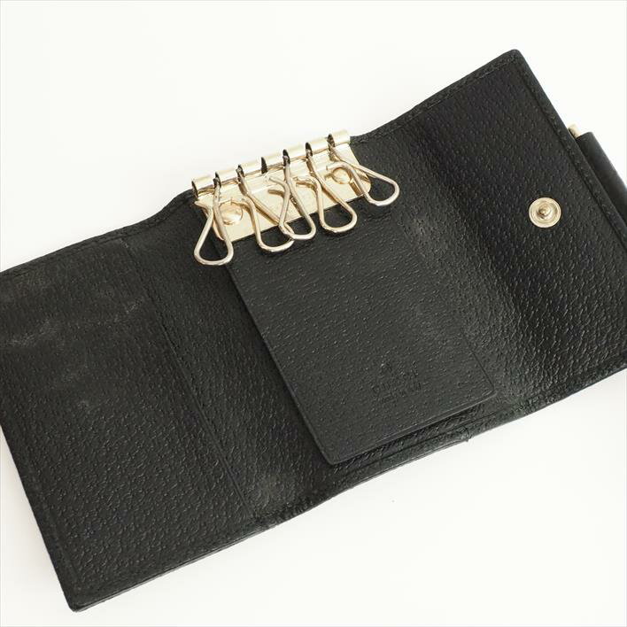 GUCCIグッチ6連キーケースGGキャンバス146211GGキャンバス×ピグスキン財布・バッグ小物キーケース【中古】