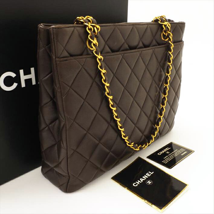 CHANELシャネルチェーントートマトラッセレザーレディースバッグトートバッグ【中古】