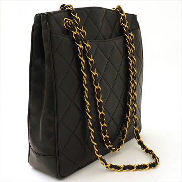 CHANELシャネルチェーントートマトラッセラムスキンレディースバッグトートバッグ【中古】