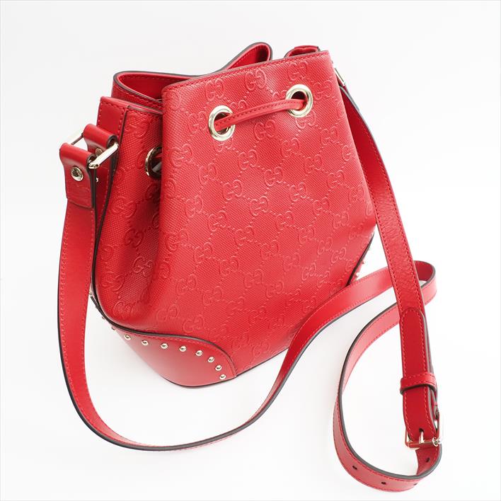 【ほぼ新品】GUCCIグッチ354229レザーレディースバッグショルダーバッグ【中古】