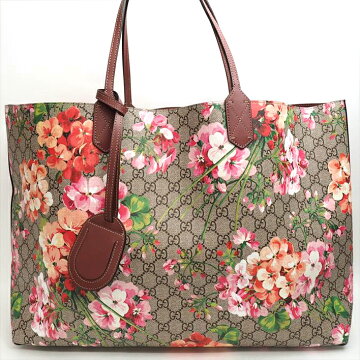 【ほぼ新品】GUCCIグッチアンティークローズブルームスプリントリバーシブルGGブルームス368571GGブルームスキャンバス×レザーレディースバッグトートバッグ【中古】