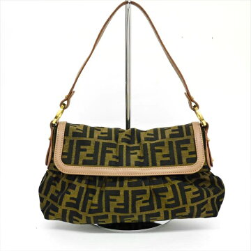 FENDI Fendi Zucca 8BR353-JWU canvas × leather ladies' bag shoulder bag [pre]