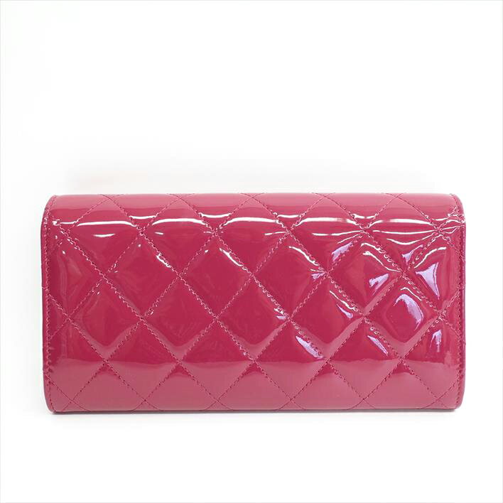 【美品】CHANELシャネルマトラッセエナメルレディース財布長財布（小銭入れあり）【中古】