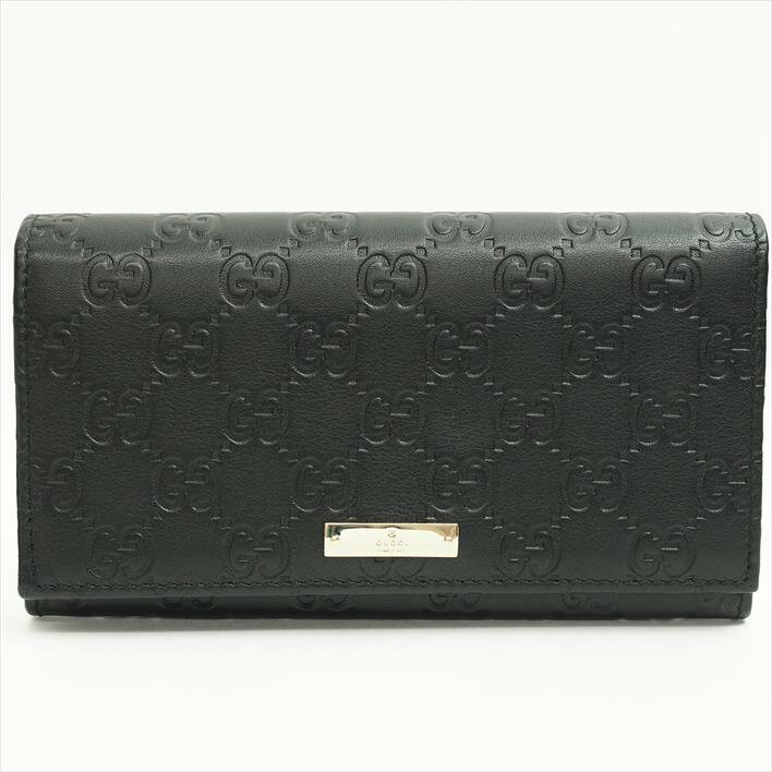 【ほぼ新品】GUCCIグッチコンチネンタルグッチシマ244946ロゴレザーメンズ財布長財布（小銭入れあり）【中古】