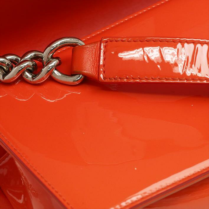 [美 品] CHANEL Chanel chain shoulder boy Chanel enamel calf Ladies' bag shoulder bag [pre]