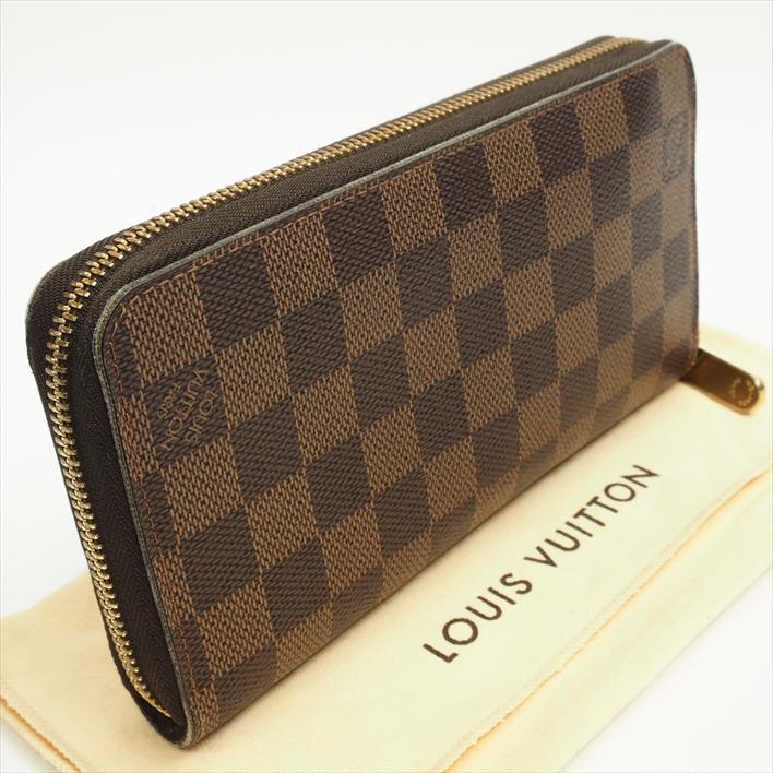LOUISVUITTONルイヴィトンジッピーウォレットダミエN60015ダミエキャンバスレディース財布長財布(小銭入れあり)【中古】
