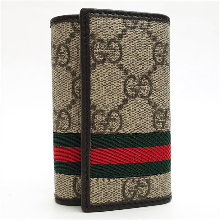 [Unused / Second-hand Goods] GUCCI 6 Gucci Web 138077 · 0959 GG Supreme Canvas × Leather Fashion Accessory Key Holder · Key Case 【Used】