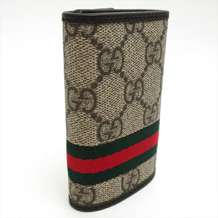 [Unused / Second-hand Goods] GUCCI 6 Gucci Web 138077 · 0959 GG Supreme Canvas × Leather Fashion Accessory Key Holder · Key Case 【Used】