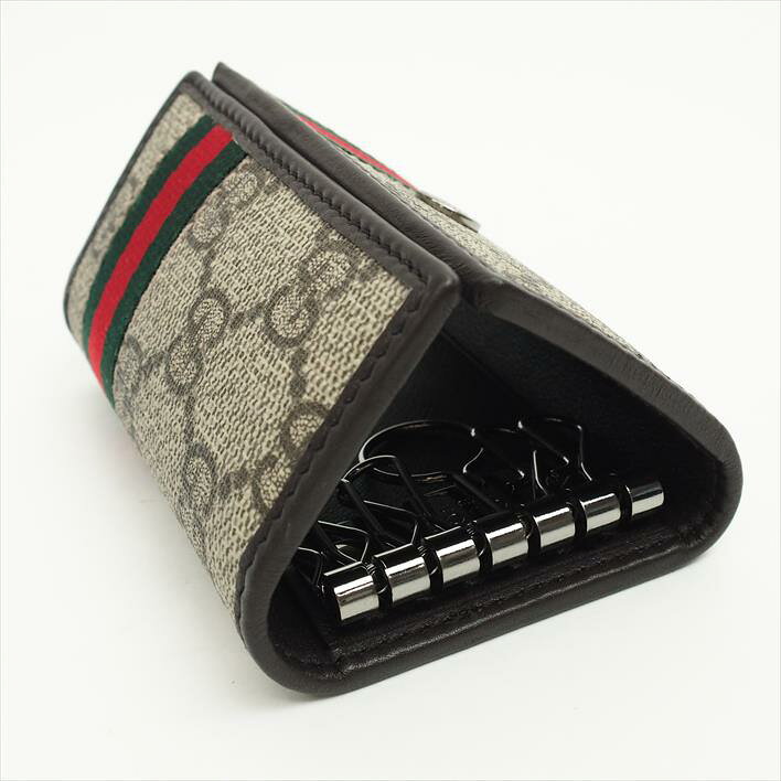 [Unused / Second-hand Goods] GUCCI 6 Gucci Web 138077 · 0959 GG Supreme Canvas × Leather Fashion Accessory Key Holder · Key Case 【Used】