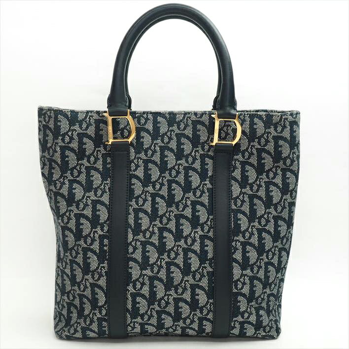 [美 品] ChristianDior Christian Dior Trotter canvas × leather women's bag tote bag [pre]