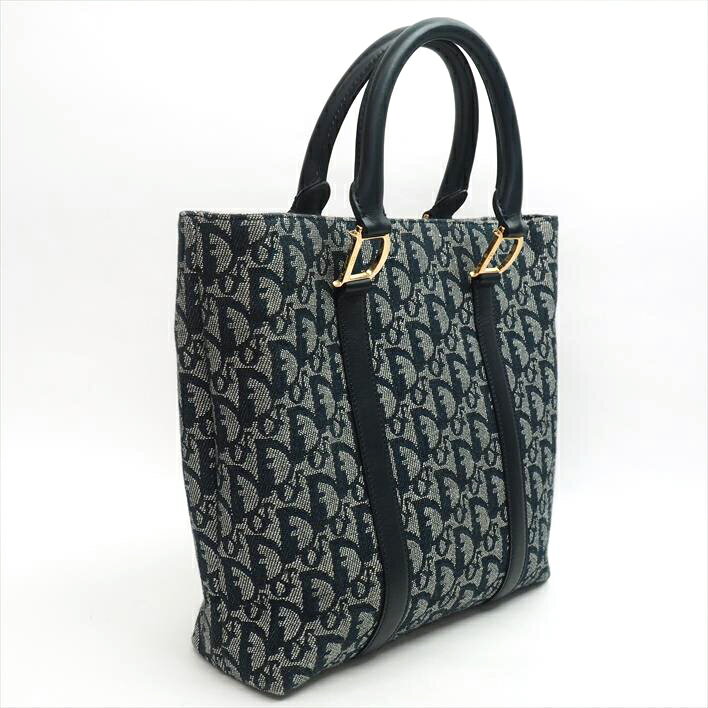 [美 品] ChristianDior Christian Dior Trotter canvas × leather women's bag tote bag [pre]