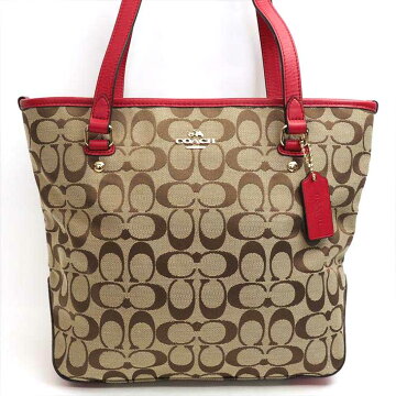 【美品】COACHコーチシグネチャーF36375シグネチャーキャンバス×レザーレディースバッグトートバッグ【中古】