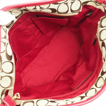 【美品】COACHコーチシグネチャーF36375シグネチャーキャンバス×レザーレディースバッグトートバッグ【中古】