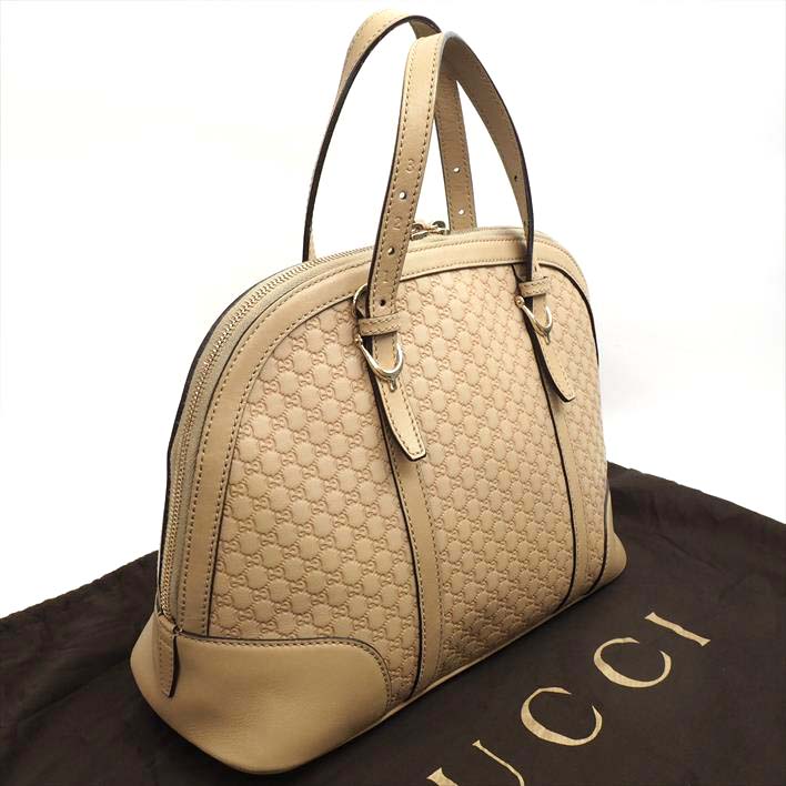 GUCCIグッチマイクログッチシマ309617・486628レザーレディースバッグハンドバッグ【中古】