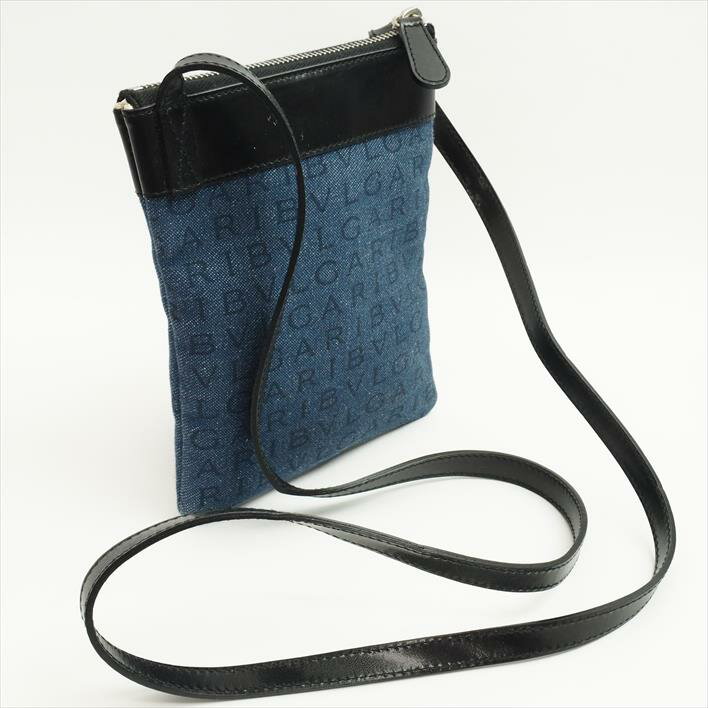 BVLGARI Bulgari Mini Logo Mania Canvas × Leather Women's Bag Shoulder Bag [Pre]