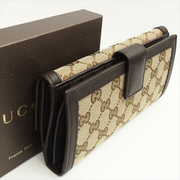 【未使用品・新古品】GUCCIグッチ232425・2149レザーレディース財布長財布(小銭入れあり)【中古】