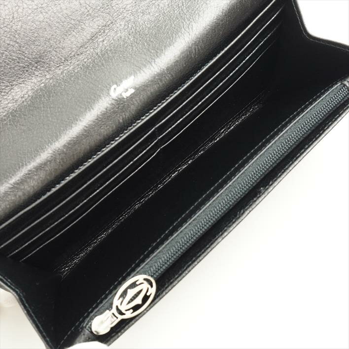 [Almost new] CARTIER Cartier Marcello de Cartier Marcello line L3000911 Buffalo leather mens purse wallet (with coin purse) [pre]