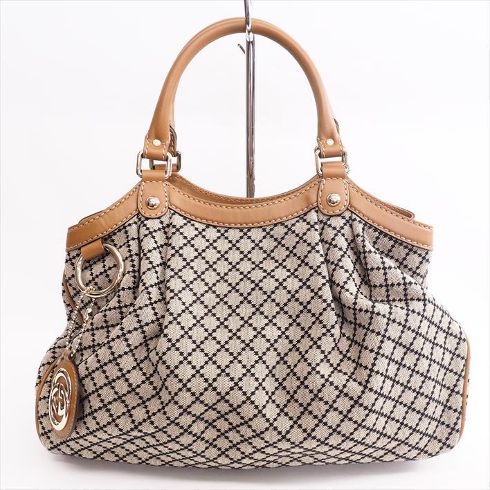 [美 品] GUCCI Gucci Diamante 211944001013 Canvas × Leather Women's Handbag [Pre-owned]