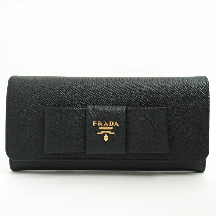 [Unused / Second-hand Goods] PRADA Prada Folded Pass Case with Ribbon Wallet Saffiano Fiocco 1 MH132 Women's Wallets Long Wallet (Coin Purse Available) [Pre]