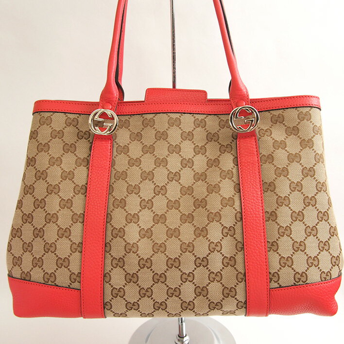 GUCCIグッチGGキャンバスハンドバッグ【中古】