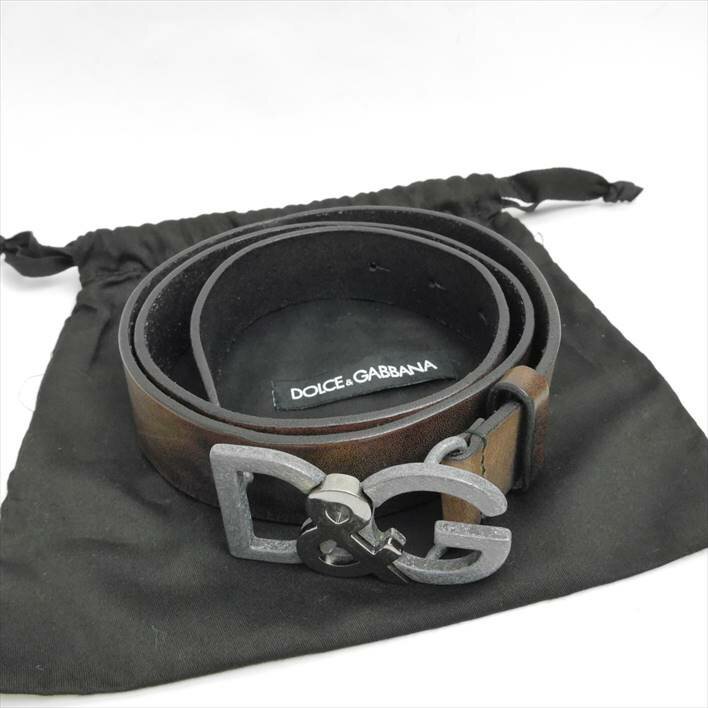 DOLCE&GABBANAドルチェ&ガッバーナブランドロゴバックルベルト【中古】